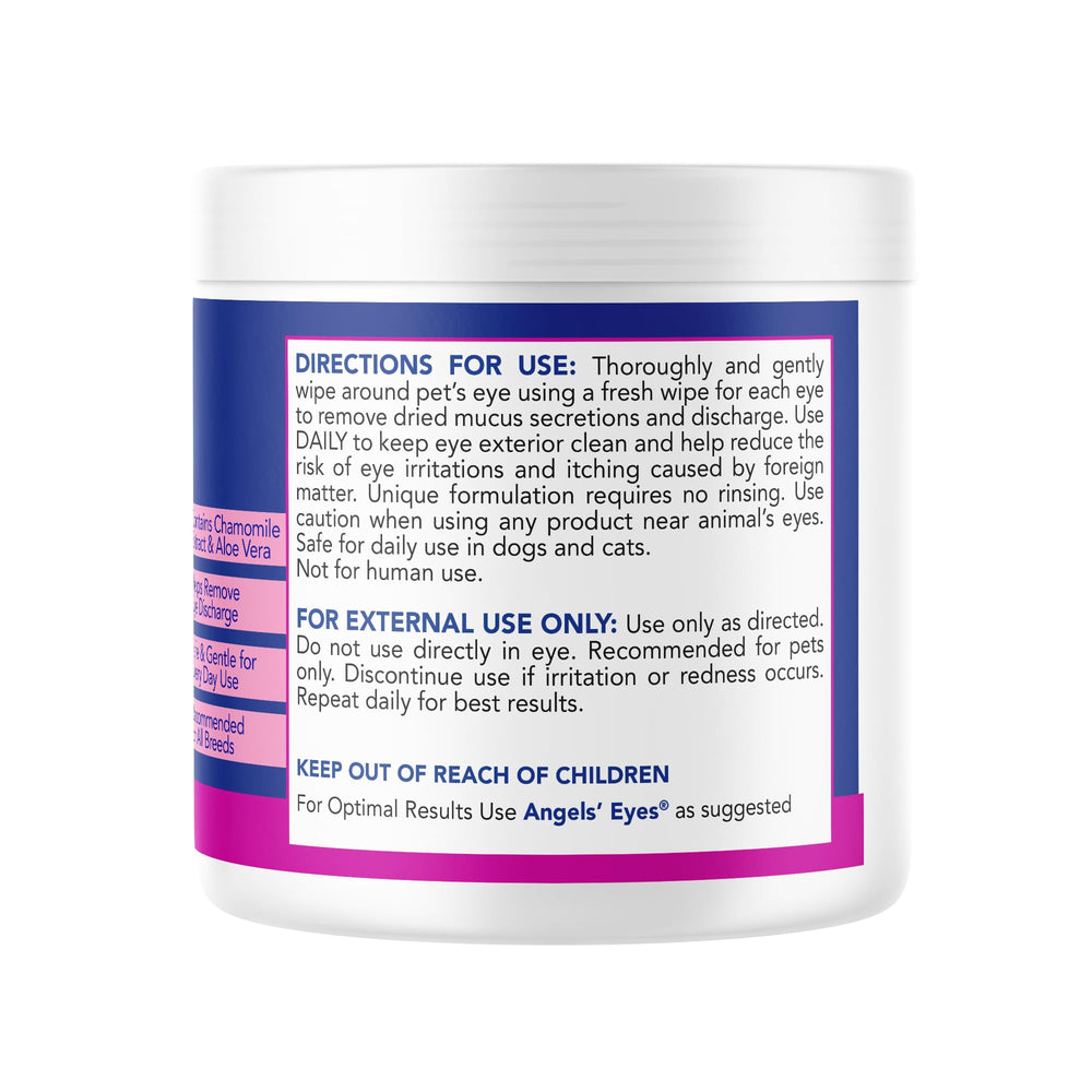 ANGELS' EYES tear stain routine with chews and wipes for balanced care