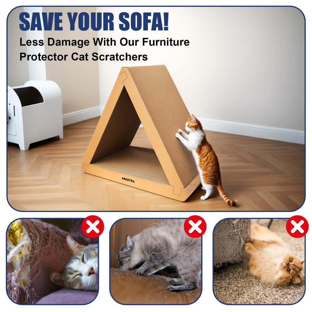 Angetra durable corrugated cardboard, built to endure daily clawing.