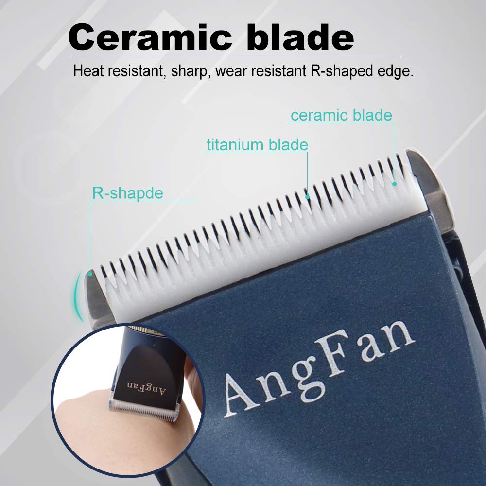 ANGFAN low-noise motor design reduces pet stress during trimming.