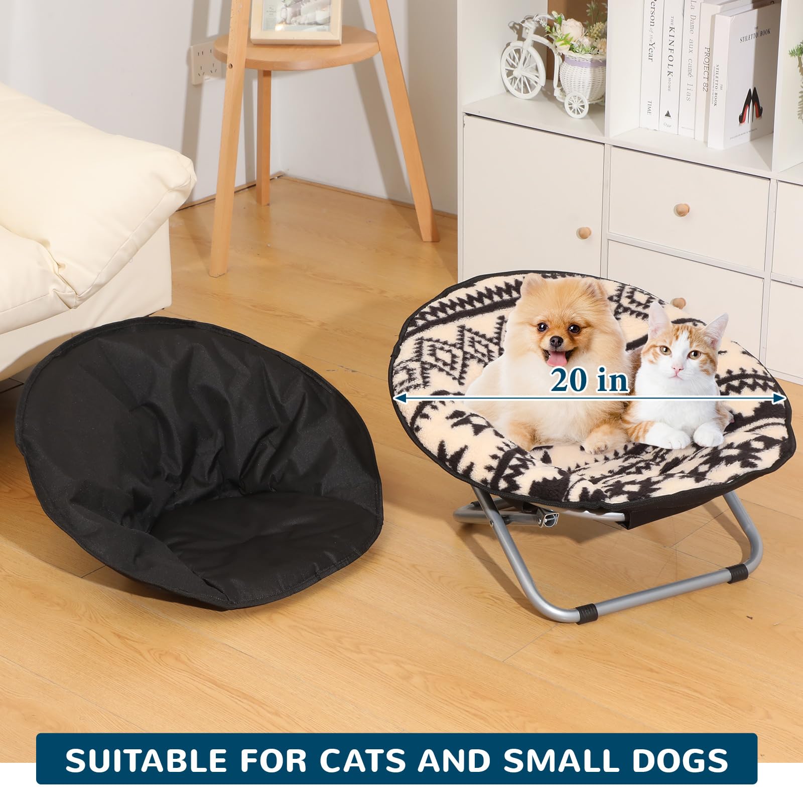 Anglechic foldable-pet-bed-storage demonstrates space saving when not in use.
