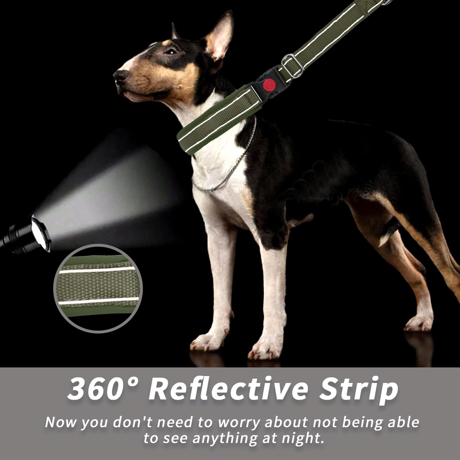 Anglevate Martingale collar Army Green durable nylon construction supports daily training and walks
