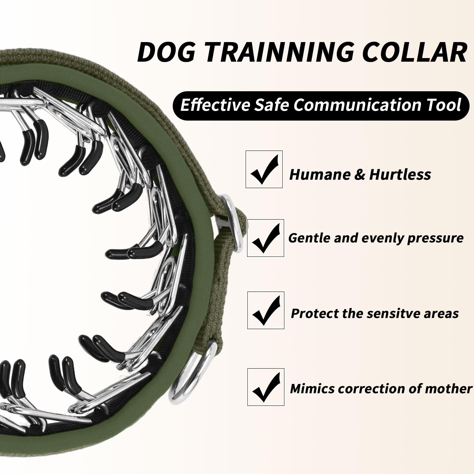 Anglevate Martingale collar Army Green neoprene padding provides comfortable neck protection