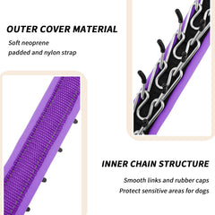 Anglevate Martingale Collar inner chain close-up emphasizes rust-proof stainless steel for long-lasting use.