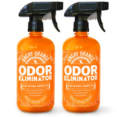 ANGRY ORANGE pet odor eliminator bottle front shows citrus-powered odor control