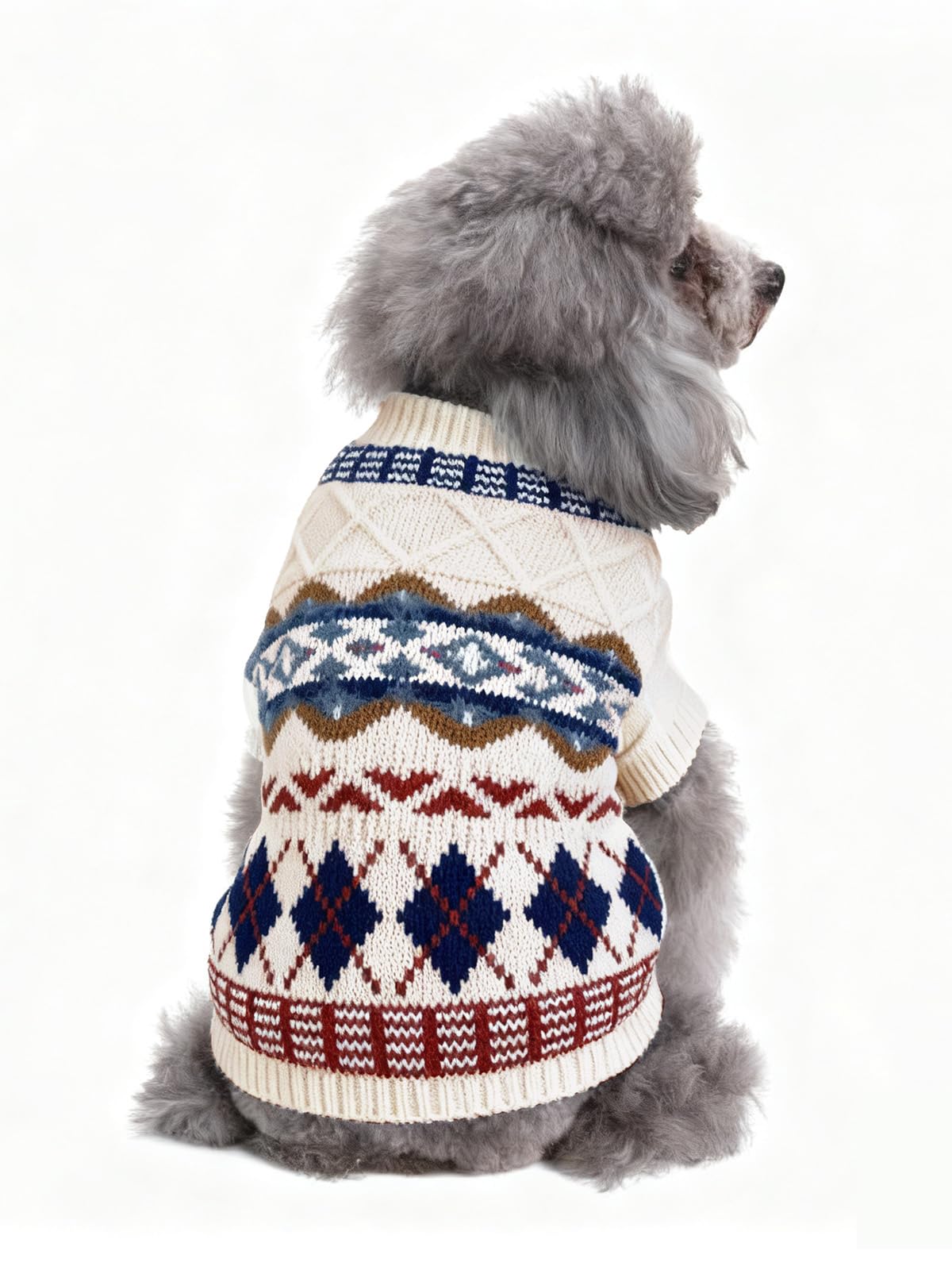 Angrypet pet sweater with a snowflake pattern in gray keeps small pets warm