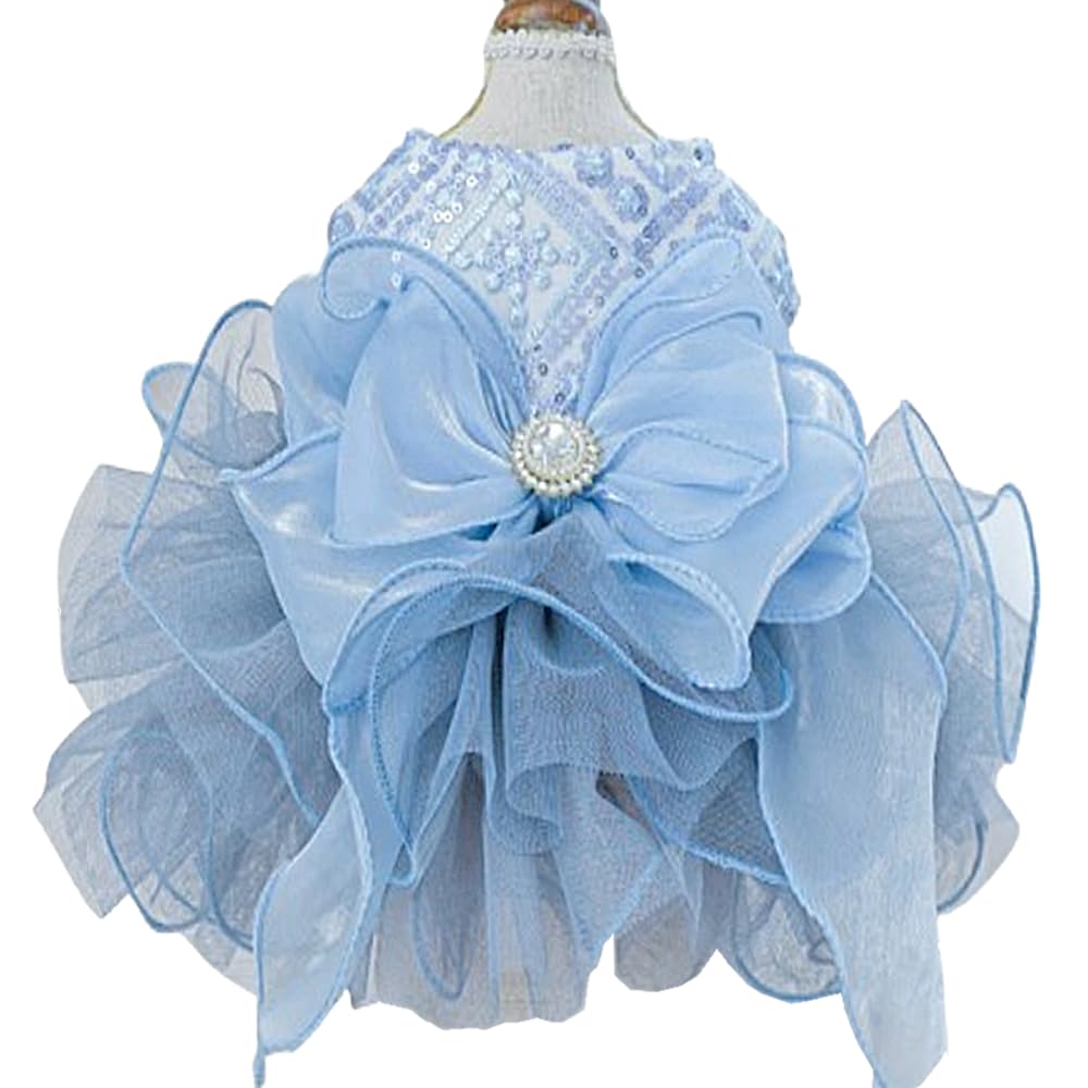 ANIAC blue cat wedding dress with bow knot features sparkling sequins for wedding photos