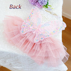 ANIAC Butterfly Dress with buttons detail for easy, quick dressing.