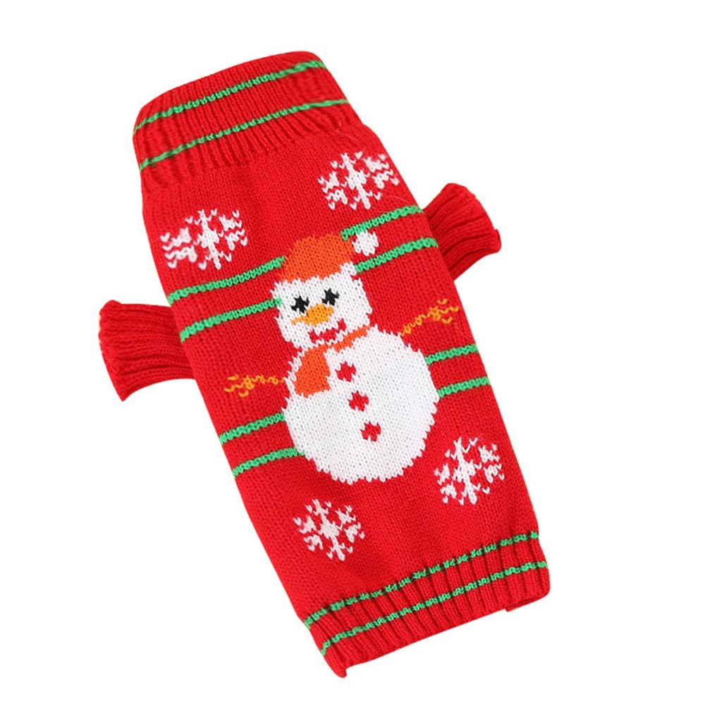 ANIAC Christmas puppy sweater snowflake back pattern adds holiday style for cats and dogs.