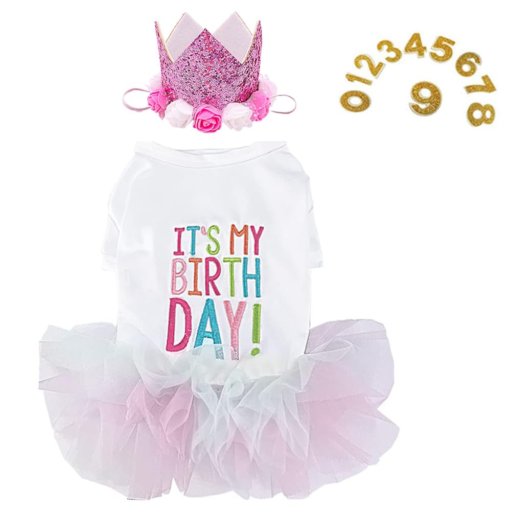 ANIAC dog birthday dress and hat set for festive pet celebrations