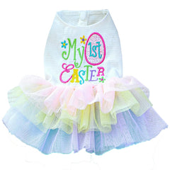 ANIAC Happy 1st Easter dress top – soft polyester for comfort.