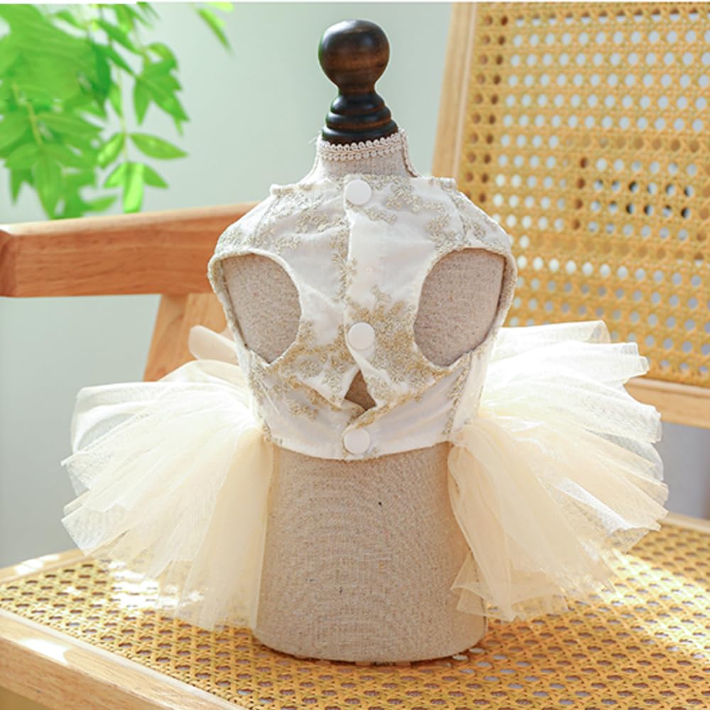 ANIAC pet princess tutu skirt highlights fluffy tulle for fanciful party aesthetics.
