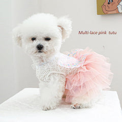 ANIAC pink tutu dress with button closure for easy on and off.