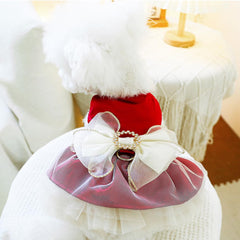 ANIAC Retro Dog Tulle Dress back view showing leash ring and silhouette