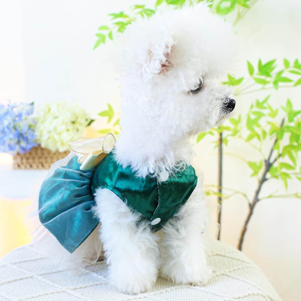 ANIAC Retro Dog Tulle Dress displayed on pup for wedding or party-ready photos