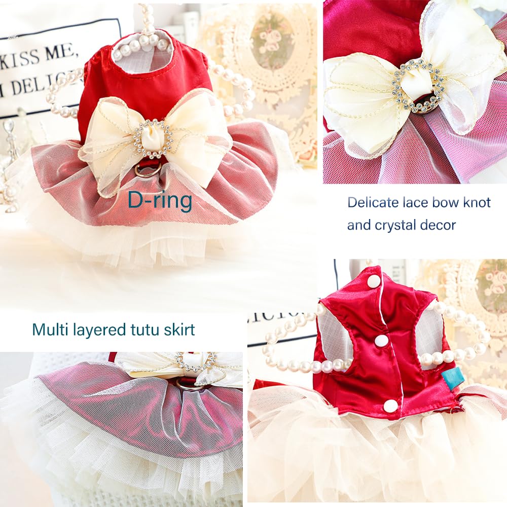 ANIAC Retro Dog Tulle Dress sleeveless design with snap button eases dressing