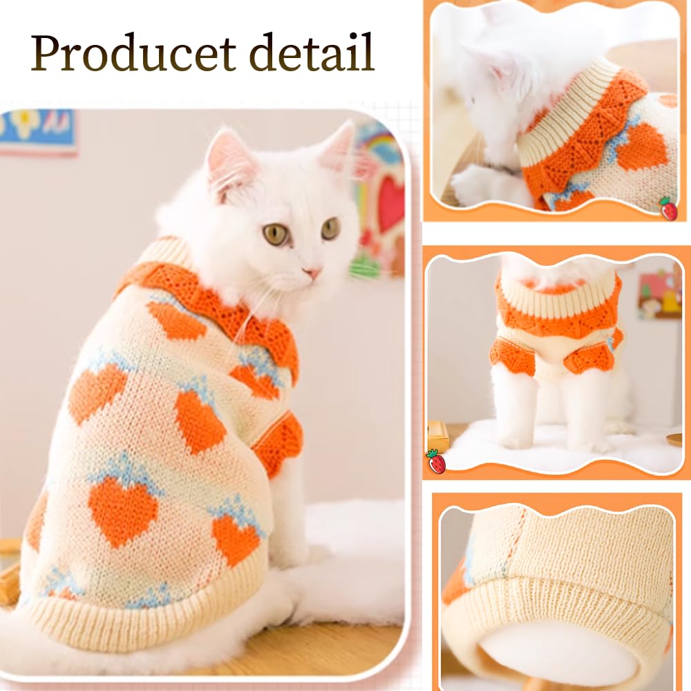 ANIAC sudadera para perro naranja, textura acrílica suave para confort diario.