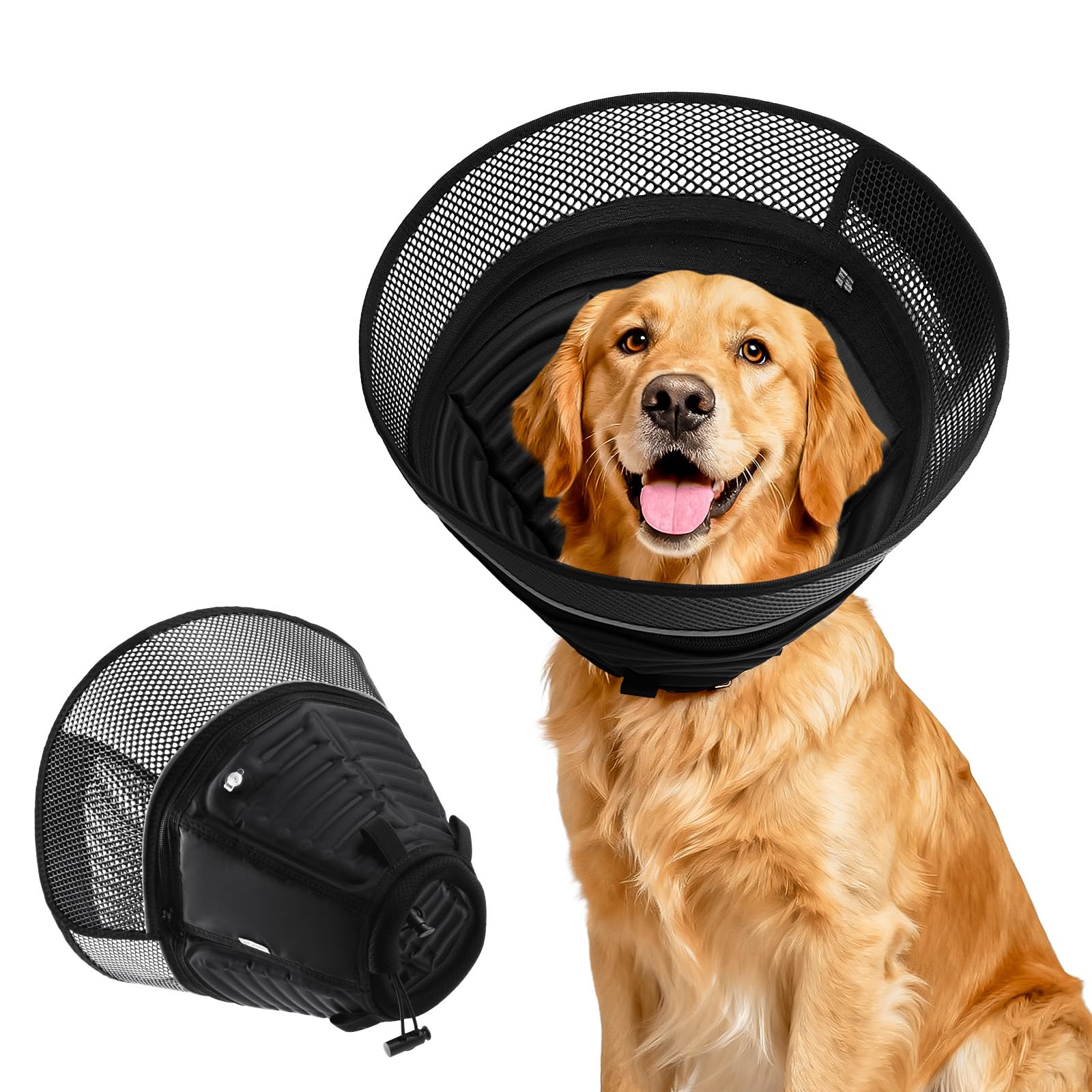 AnimaCure inflatable dog cone main view offers gentle support for post-surgery care
