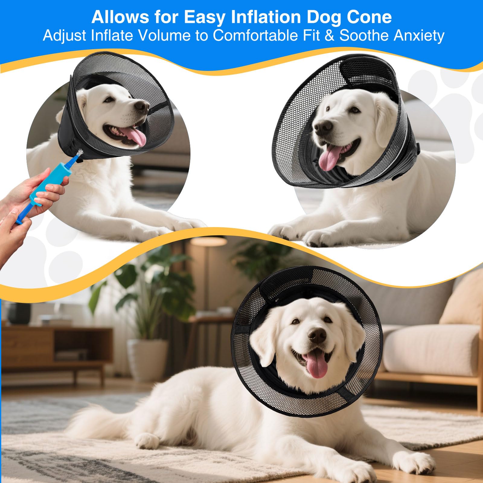AnimaCure inflatable-cone pump-use image shows easy inflation for a snug fit.