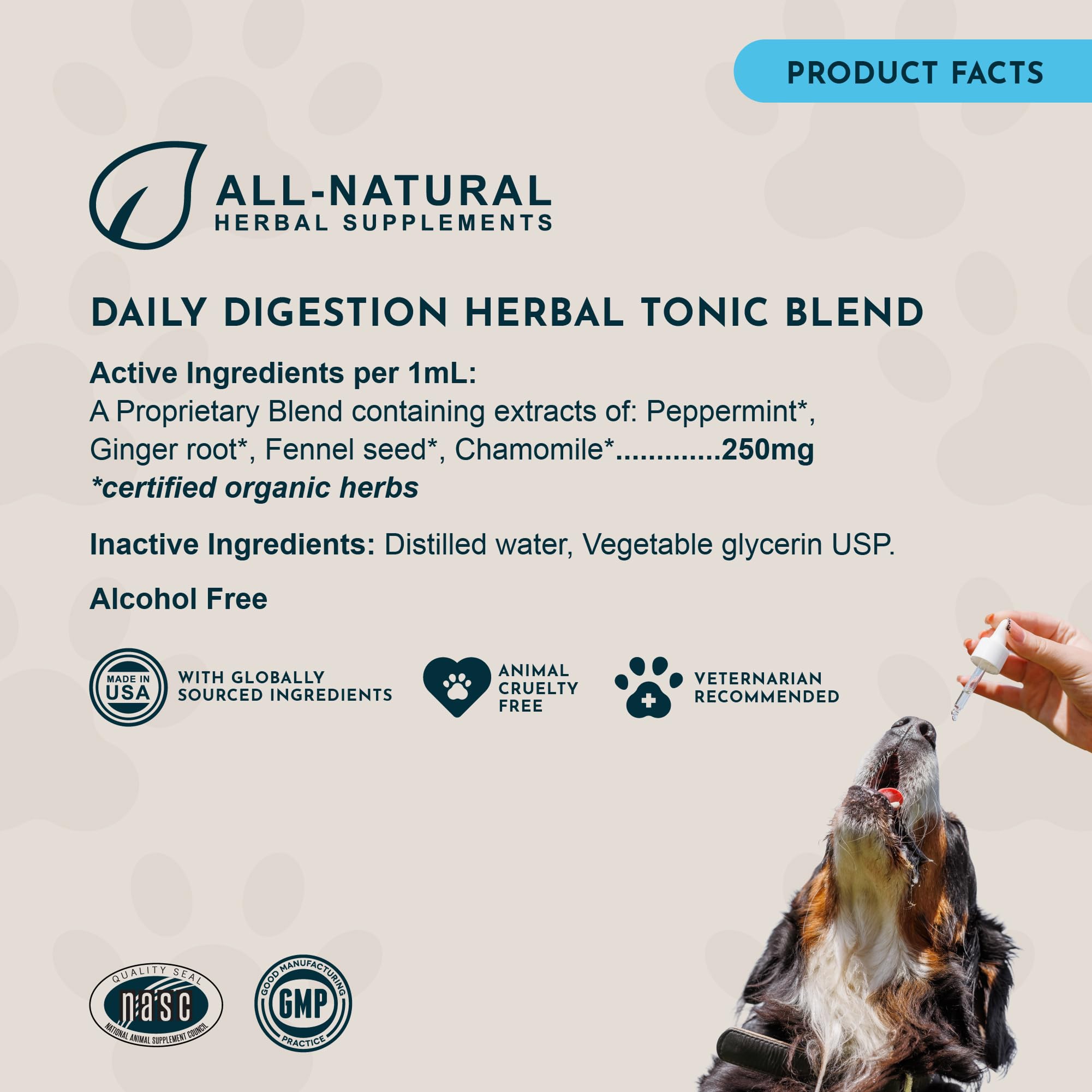 Animal Essentials daily-digestion-dogs-cats-liquid-supplement-nervous-stomach supports occasional stomach upset.