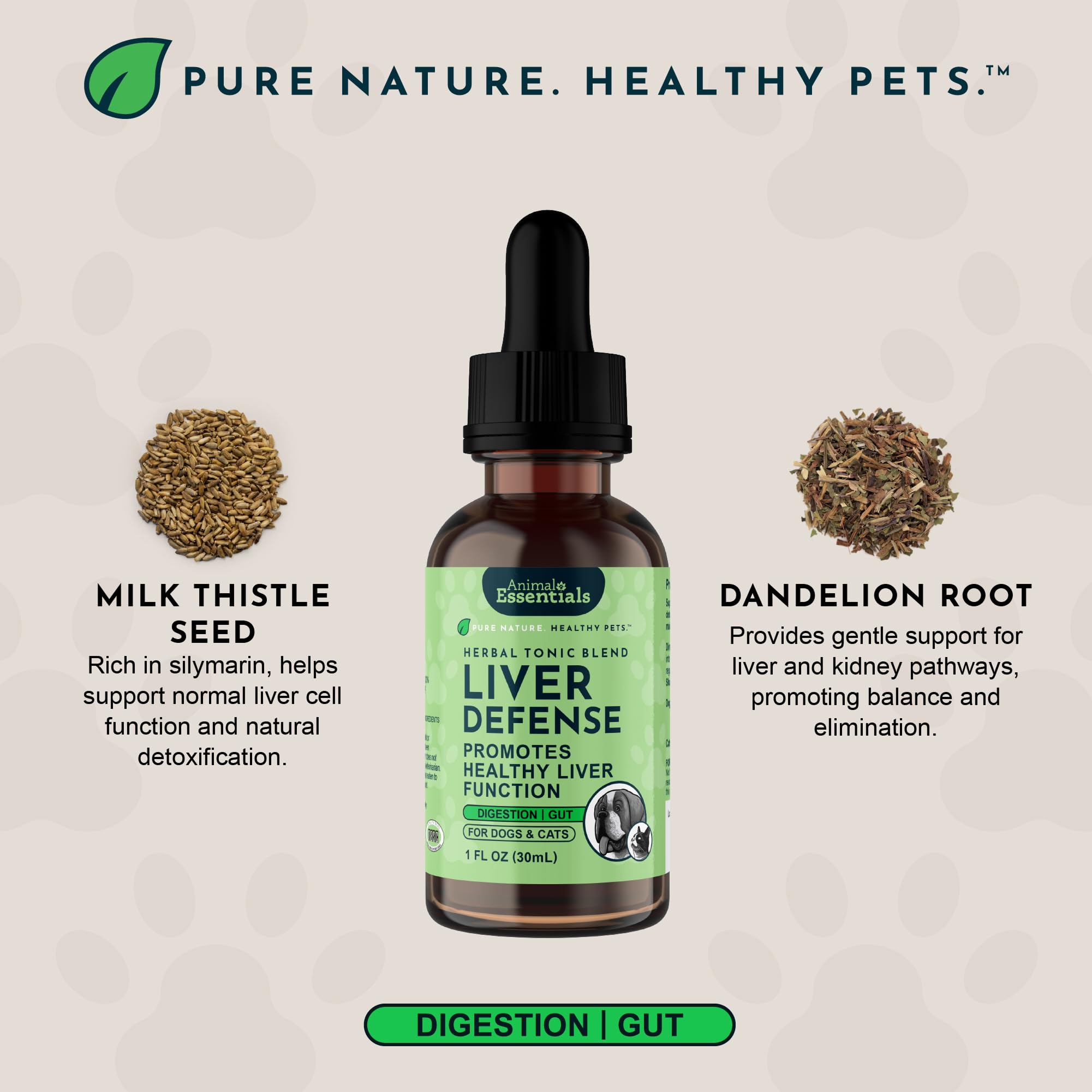 Animal Essentials Liver Defense is a versatile liquid supplement for pets