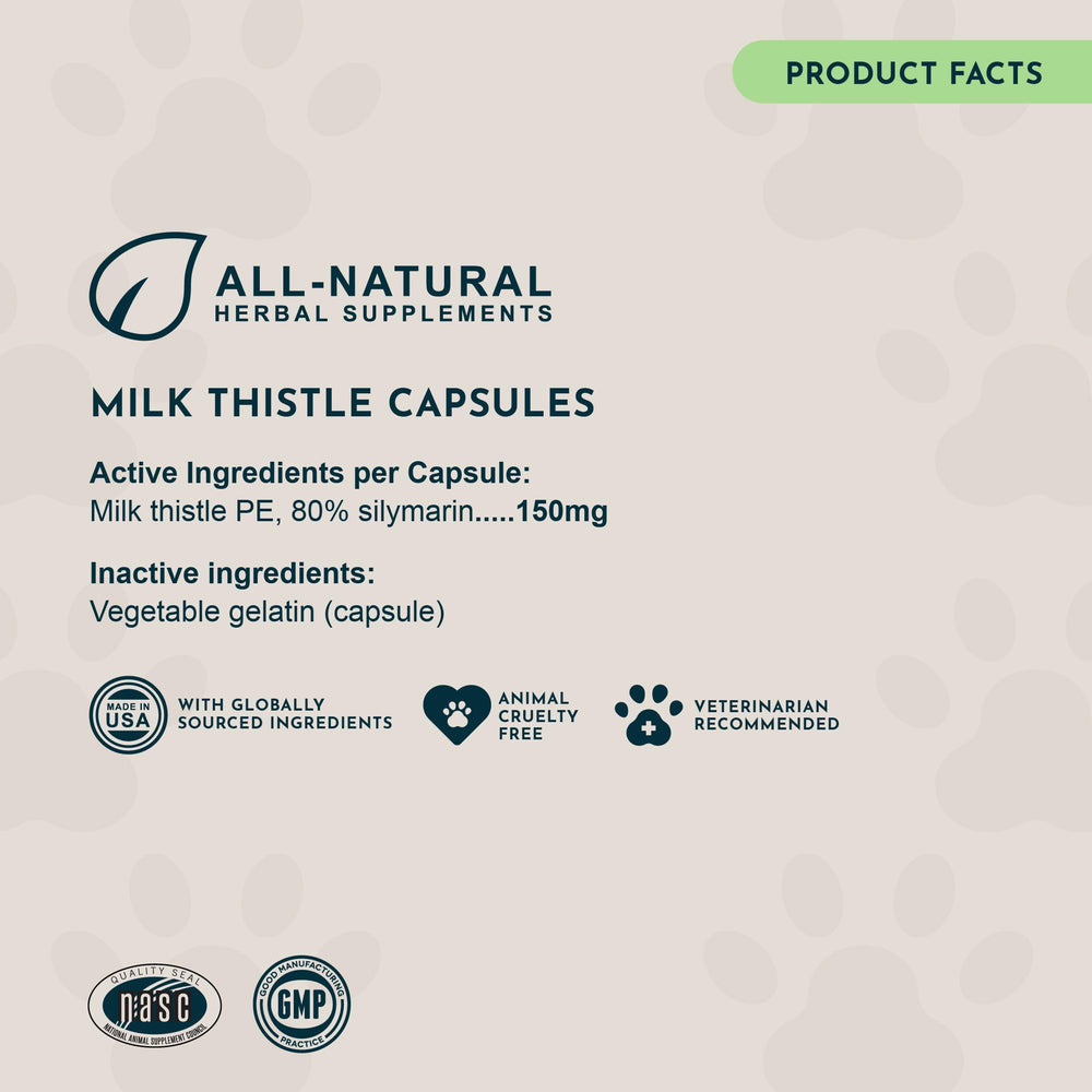 Animal Essentials Milk Thistle packaging display shows 30-count bottle for daily use.