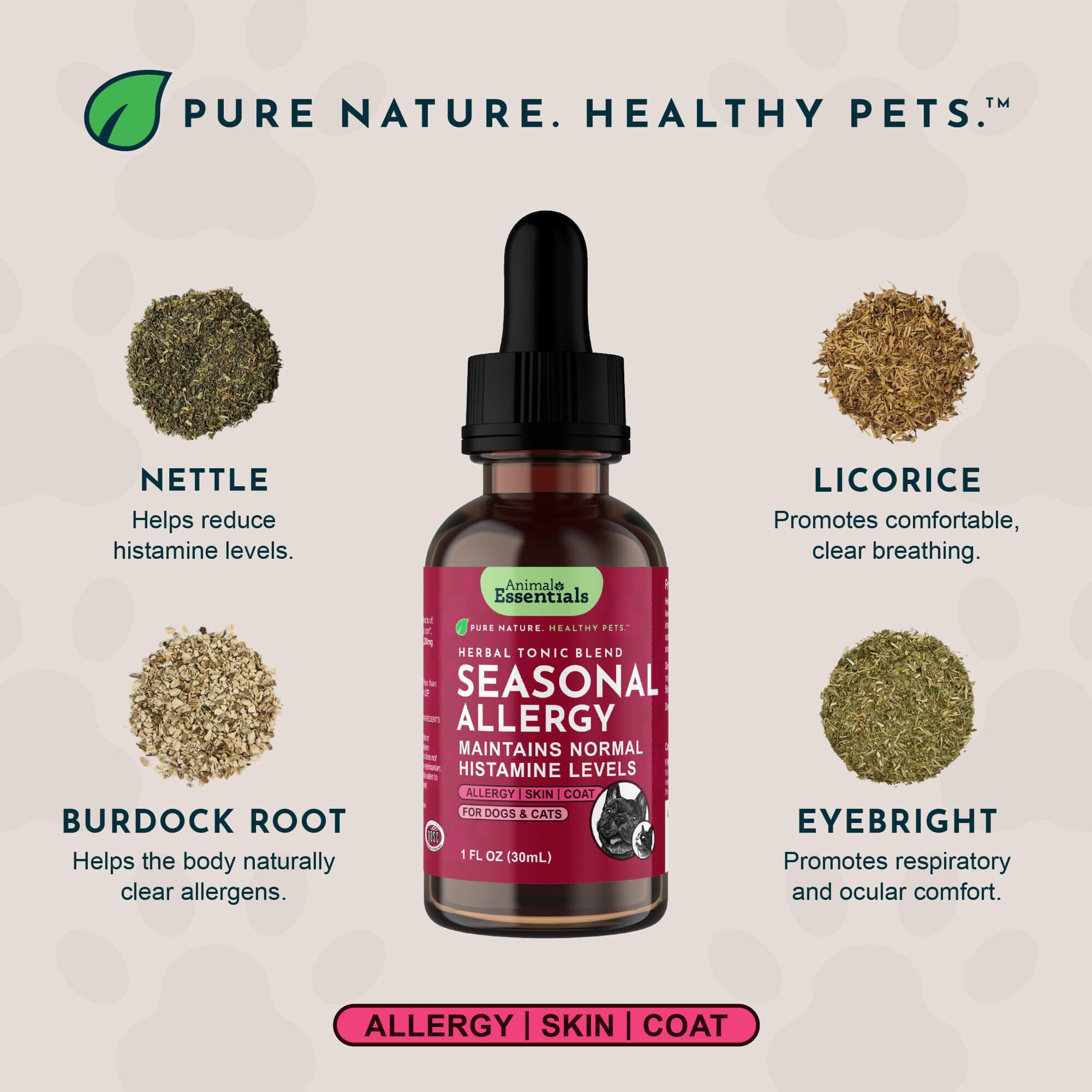 Animal Essentials organic ingredients label emphasizes 100% organic licorice tincture.