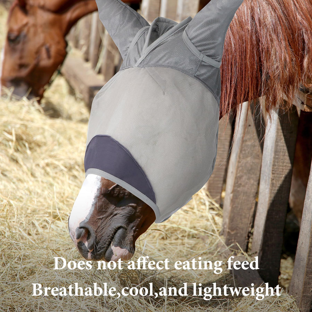 Animal-Gifts horse fly mask gray XS ears visible for natural movement