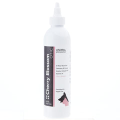 Animal Pharmaceuticals Cherry Blossom Otic 8oz bottle demonstrates gentle ear cleaning and deodorizing for itchy ears.