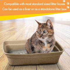 Animaru disposable litter box brown large box outside view demonstrates leak resistance and durability