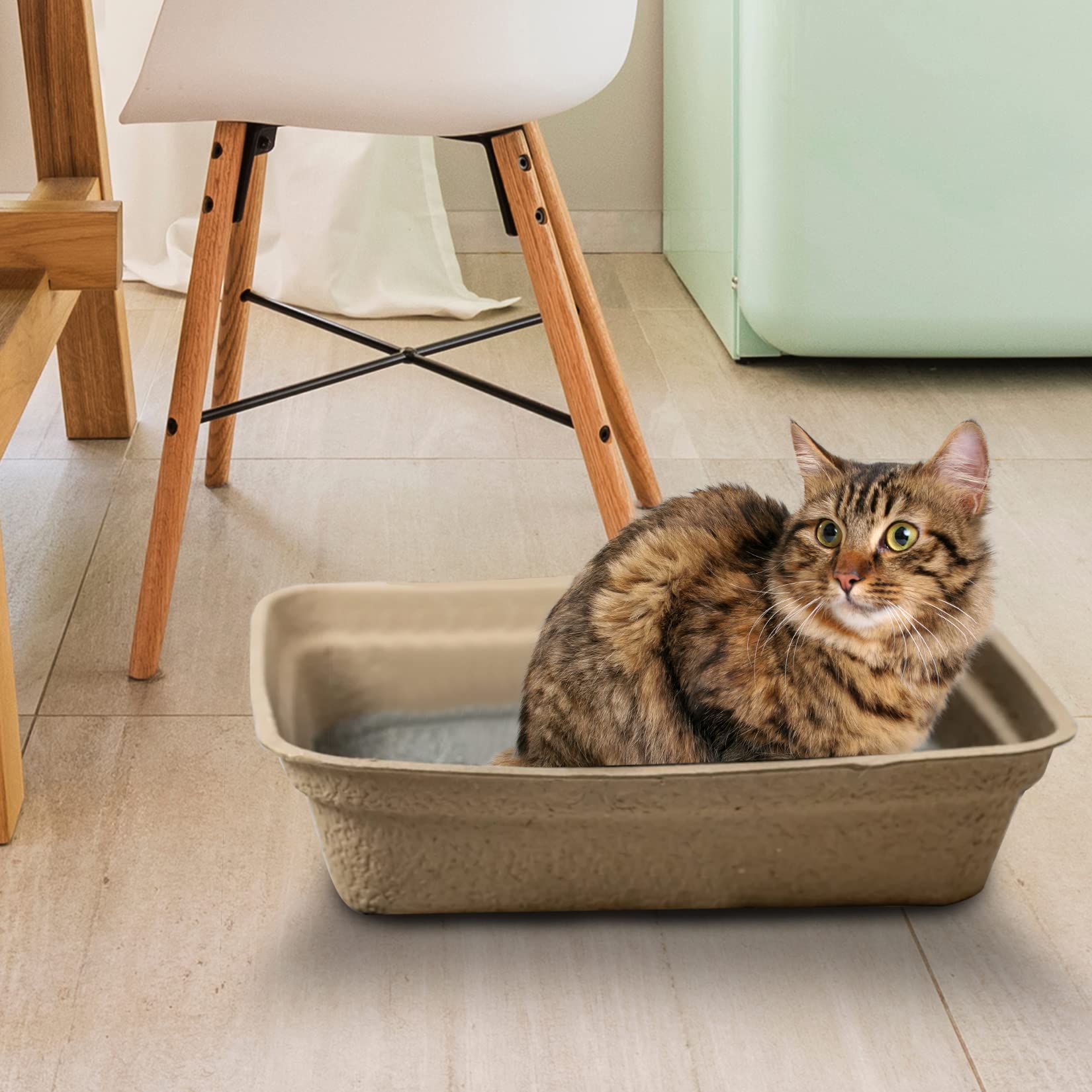 Animaru disposable litter box brown large leak resistant image emphasizes simple maintenance