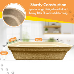 Animaru disposable litter box brown large opened to reveal compostable cardboard construction.