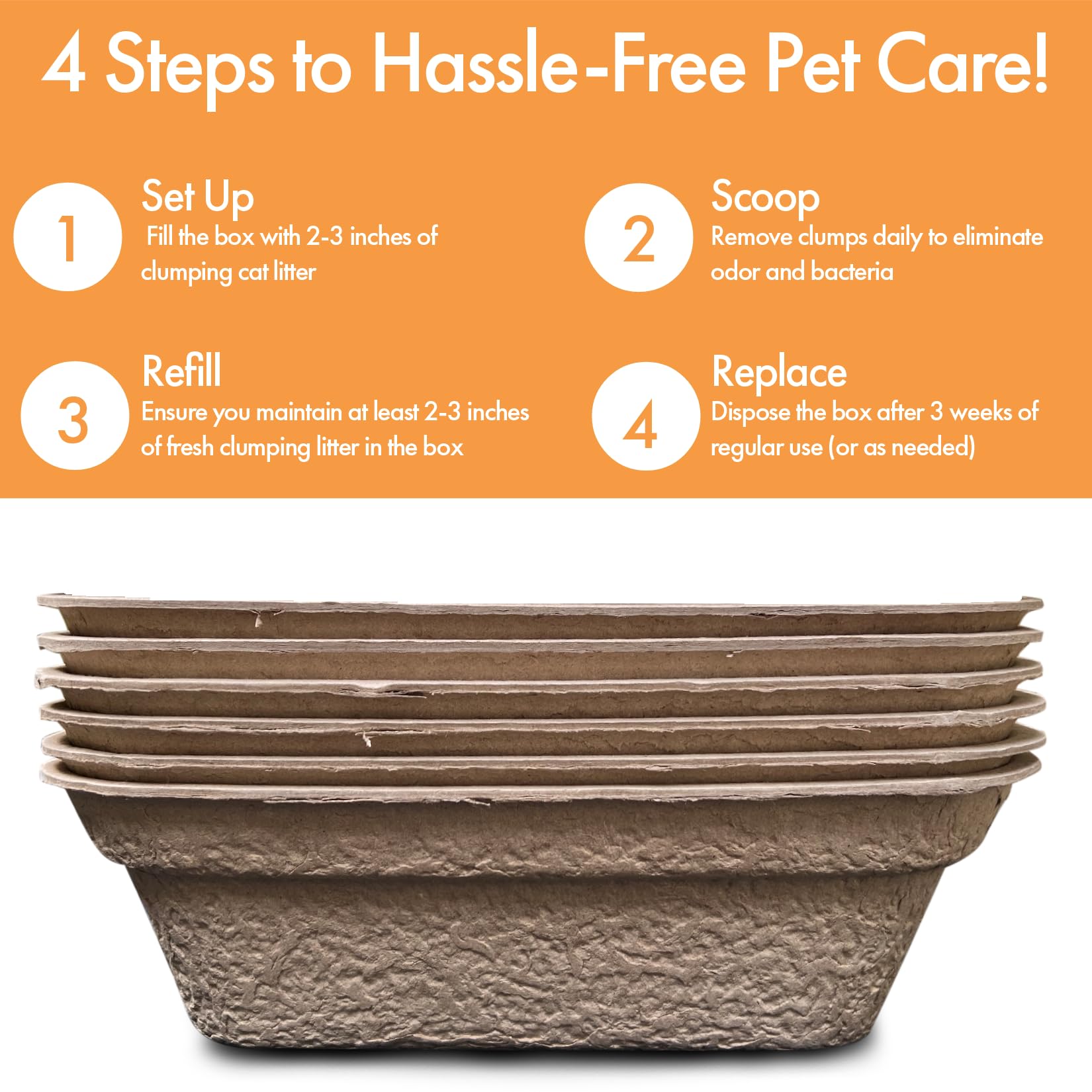 Animaru disposable litter box brown large pack open shows easy setup and mess free use