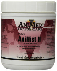 ANIMED AniMed Anihist-H powder bottle supports normal histamine levels in horses
