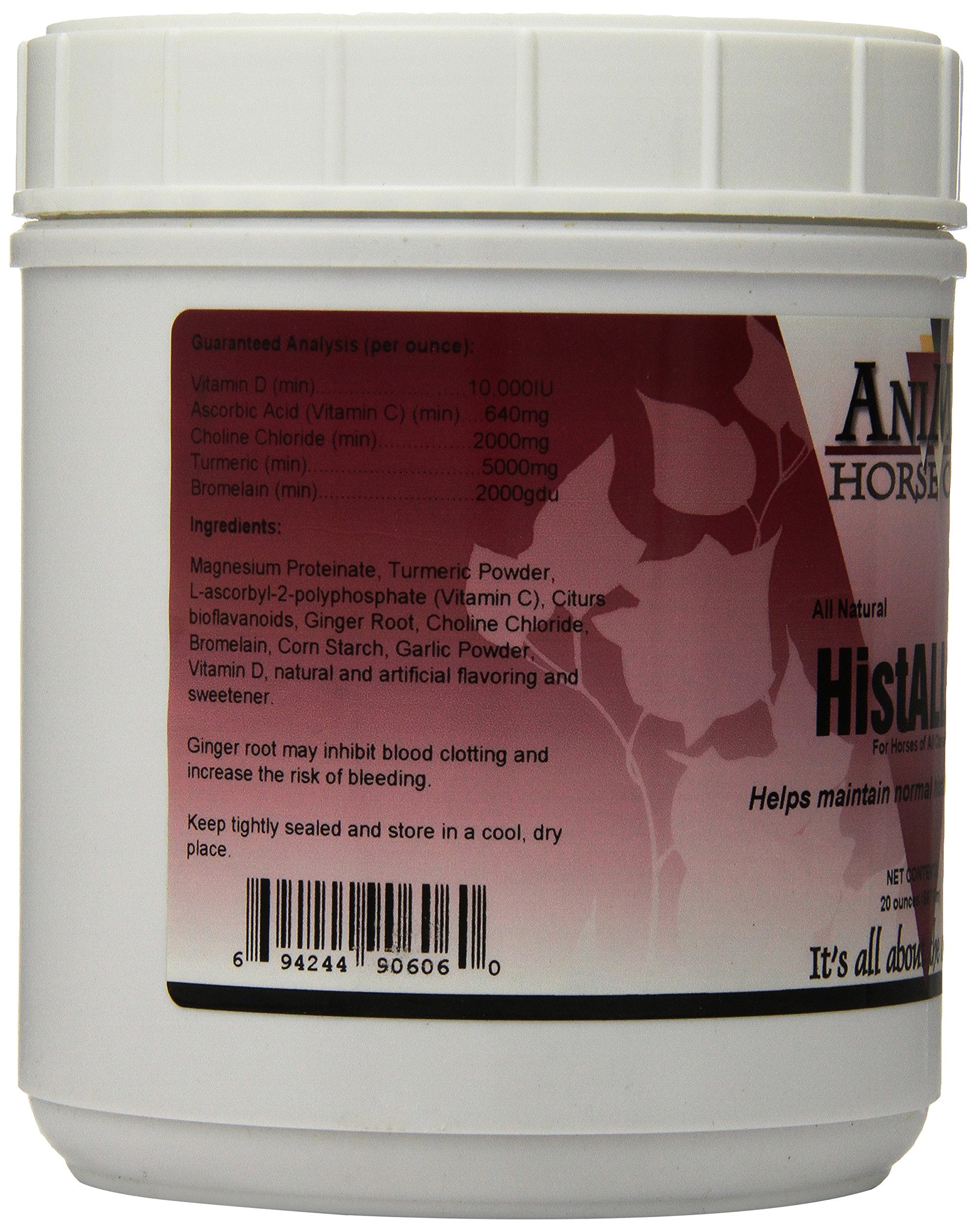 ANIMED Histall-H dosing-scoop demonstrates easy daily dosing for respiratory health support.