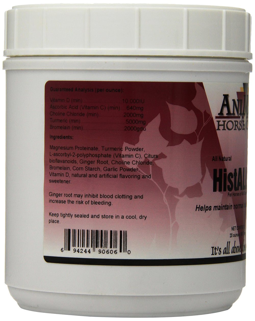 ANIMED Histall-H dosing-scoop demonstrates easy daily dosing for respiratory health support.