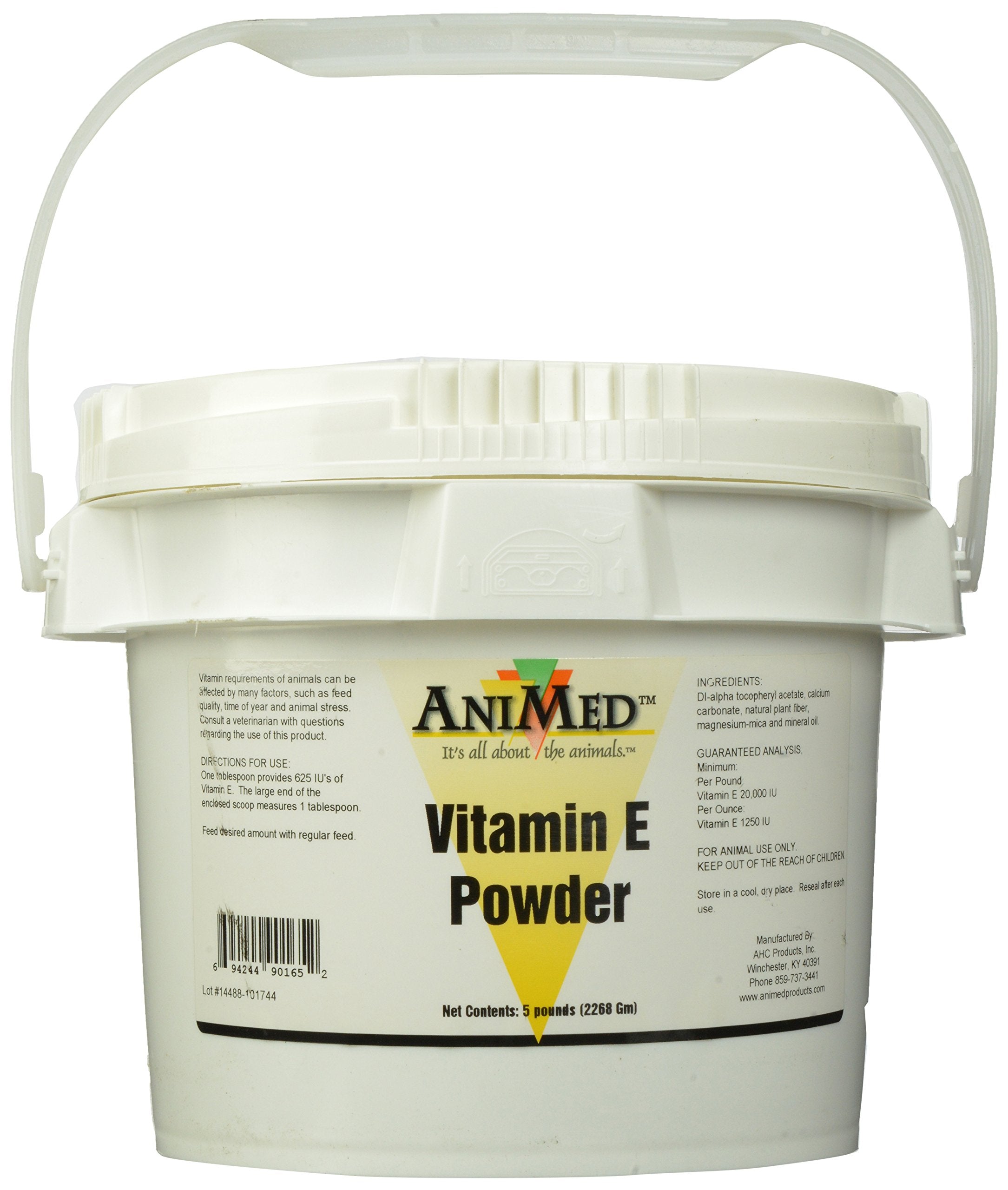 ANIMED Vitamin E Powder 5-lb bag blends easily into pet meals for daily supplementation.