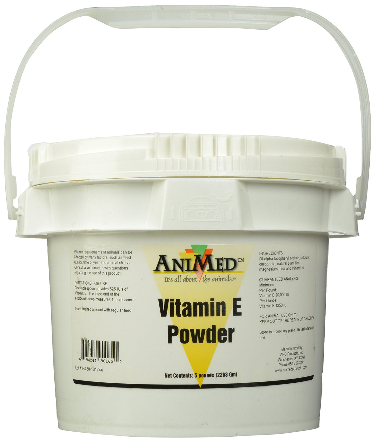 ANIMED Vitamin E Powder 5-lb bag blends easily into pet meals for daily supplementation.