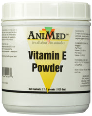 ANIMED Vitamin E Powder bottle ready for daily horse supplementation.