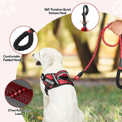 Animire 5 foot reflective leash with padded handle for safer night walks