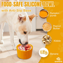 Animire BPA-free silicone lick bowl designed for safe chewing across sizes