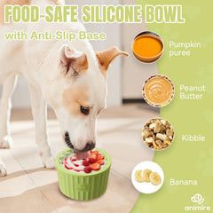 Animire BPA-free silicone dog lick bowl highlights safe, durable material.