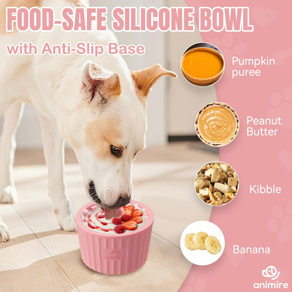 Animire dog lick bowl durable silicone designed for dogs of all sizes.