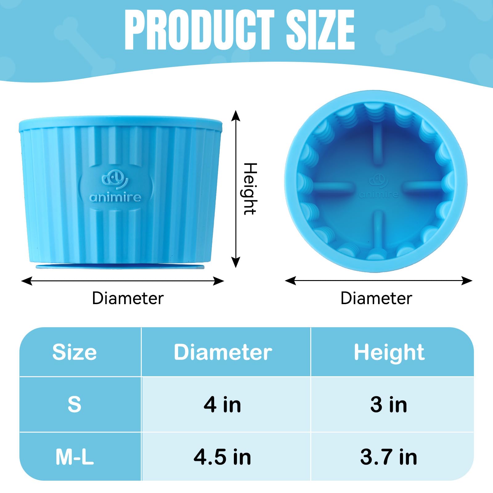 Animire dog lick bowl size-friendly design suits small to large breeds.