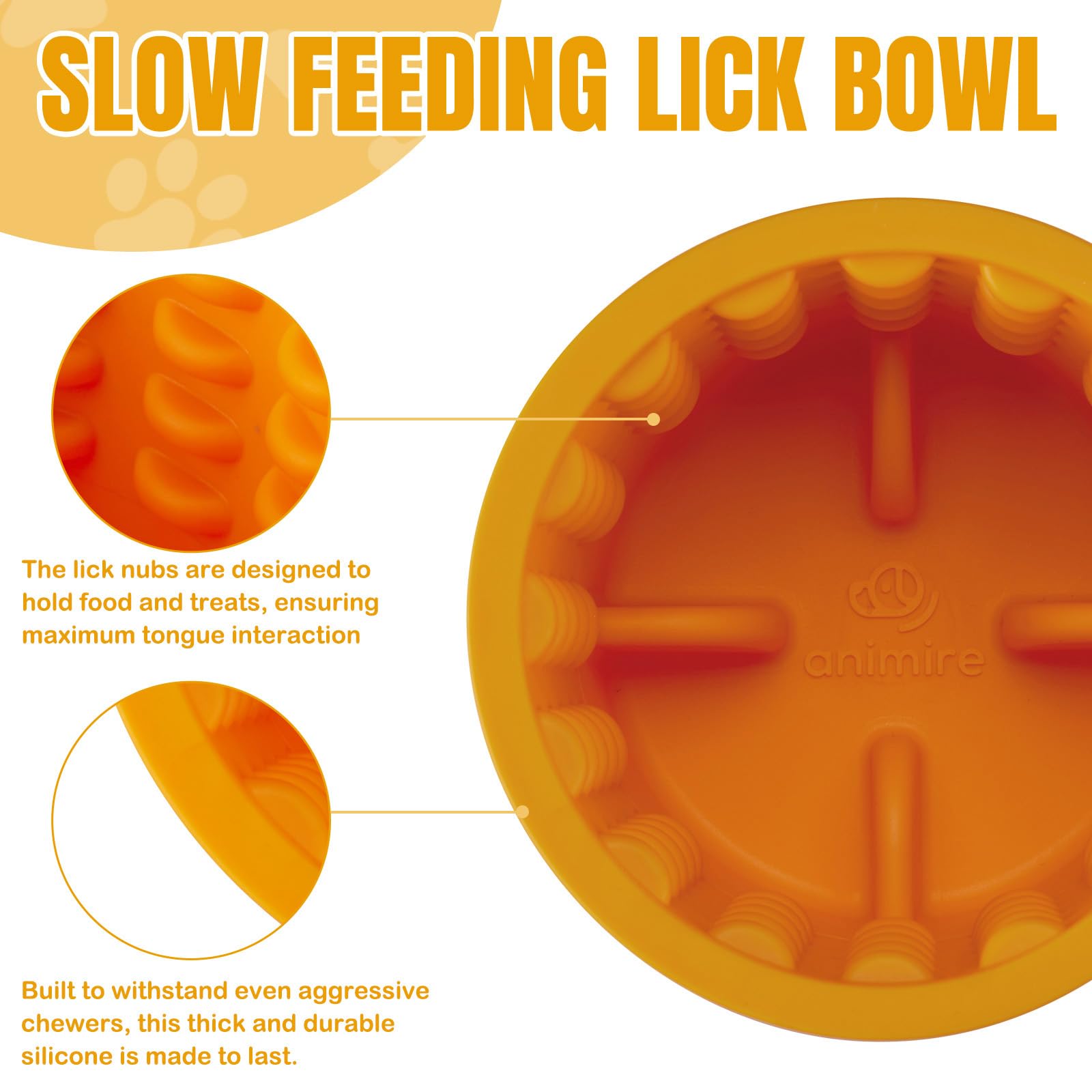 Animire lick bowl suitable for small, medium, and large dogs for versatile feeding