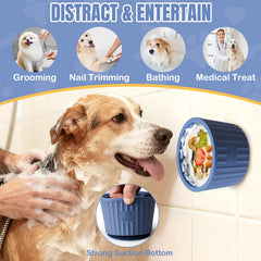 Animire Dog Lick Bowl top view highlighting ridged surface for enrichment.
