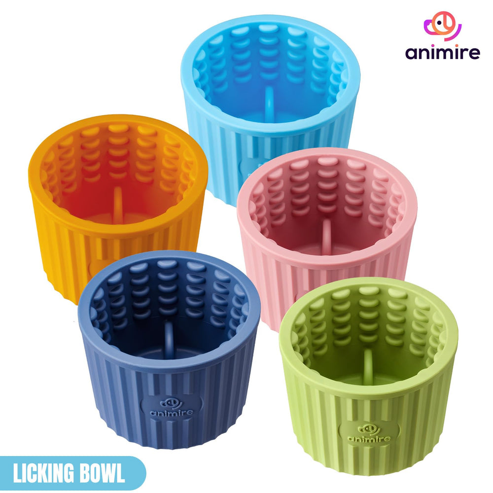 Animire dog lick bowl accommodates wet, raw, or kibble for versatile meals.