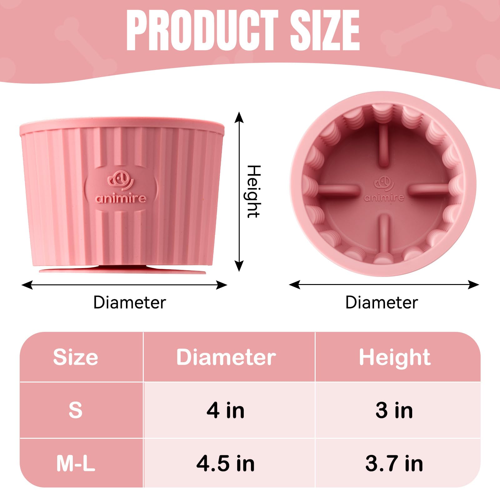 Animire lick bowl compatible with wet, raw, and kibble with toppings.