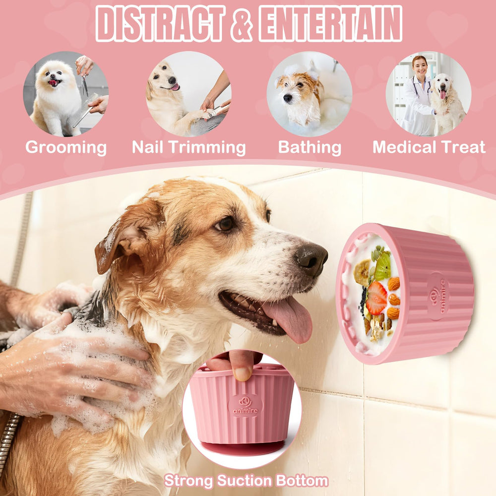 Animire lick mat bowl being used to freeze treats for extended playtime.