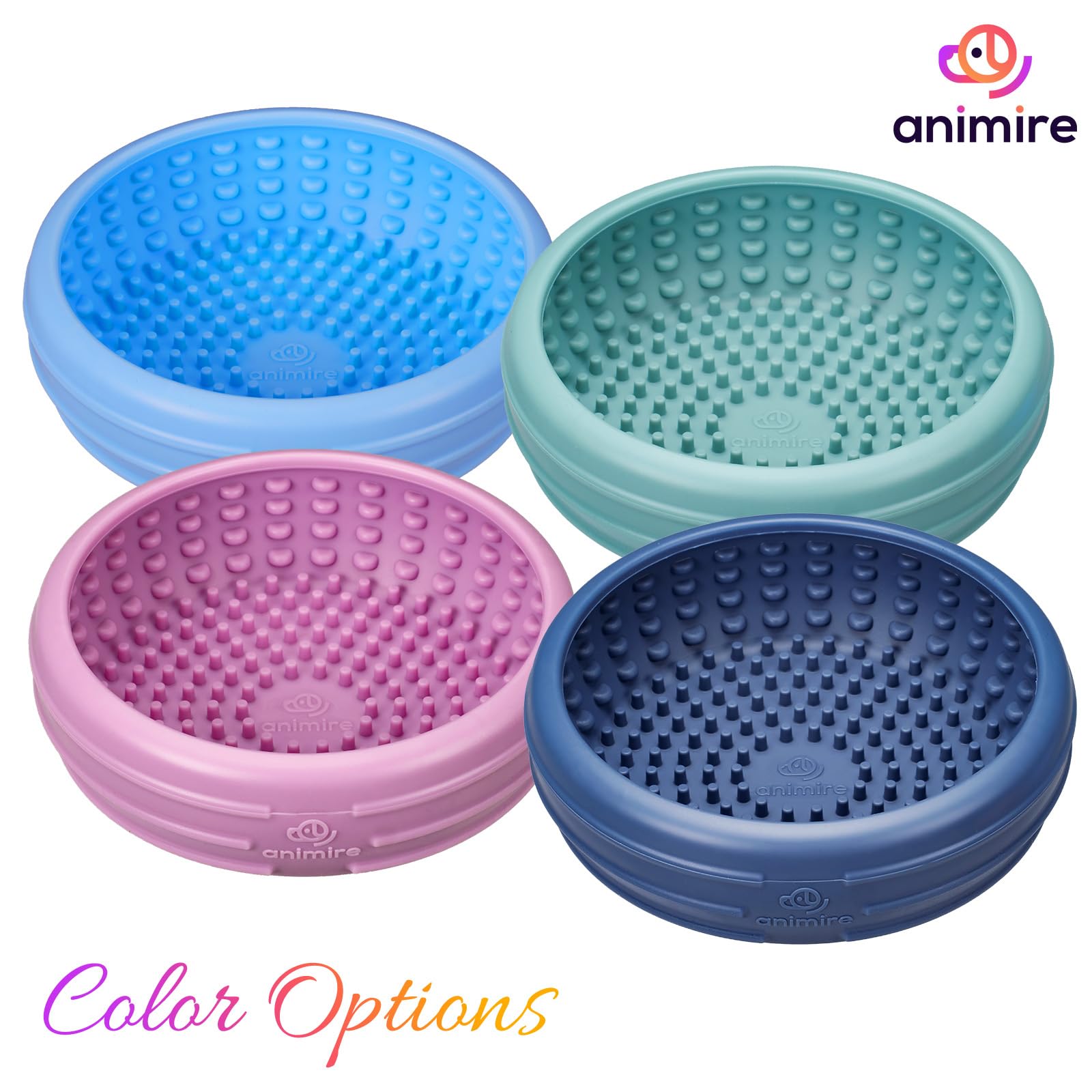 Animire pastel purple lick bowl close-up emphasizes durable BPA-free silicone you can trust