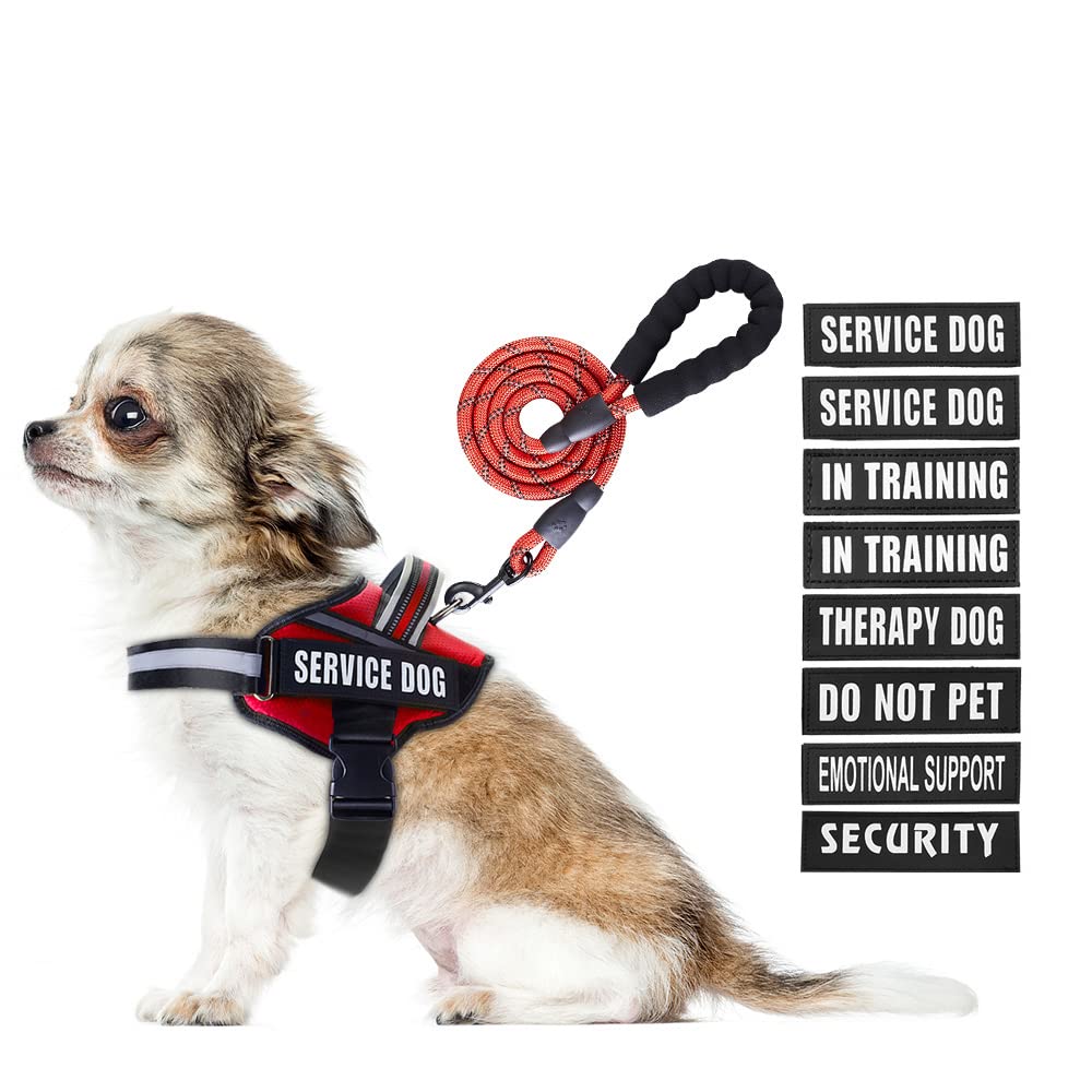 Animire service dog harness with patches showing signaling signals for training and safety.